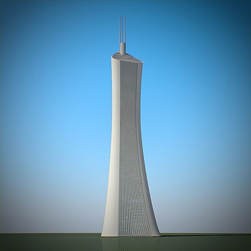 Skyscraper 01 Low-poly 3D model_3