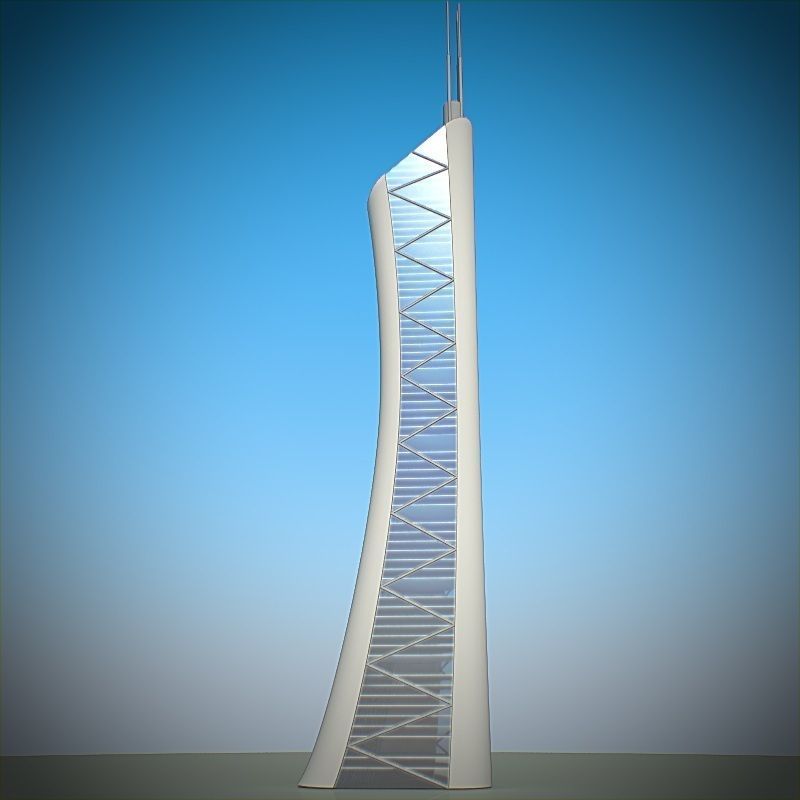 Skyscraper 01 Low-poly 3D model_4