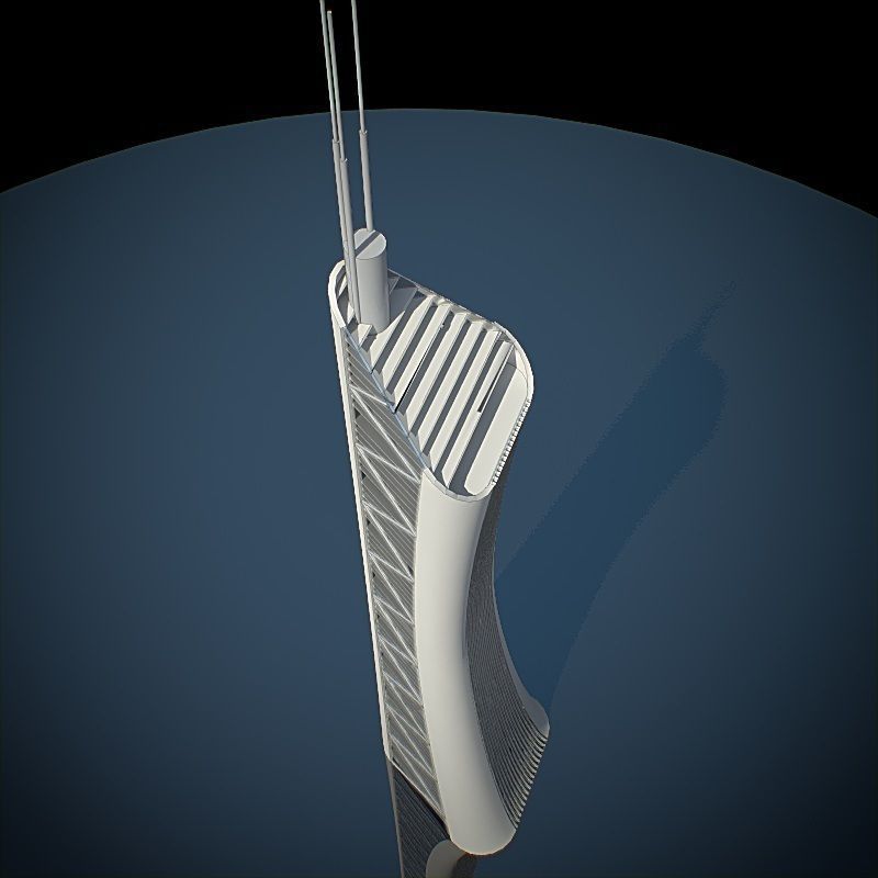 Skyscraper 01 Low-poly 3D model_5