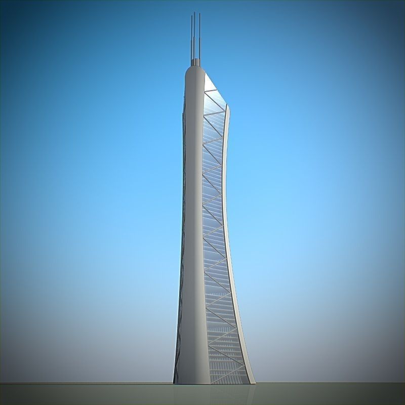 Skyscraper 01 Low-poly 3D model_2