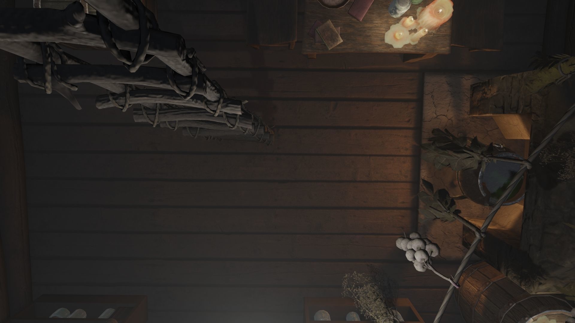 Low Poly Rigged Baba Yagas Hut Scene With PBR Materials Low-poly 3D model_35