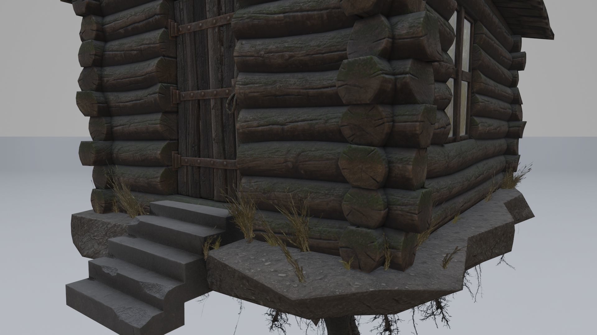 Low Poly Rigged Baba Yagas Hut Scene With PBR Materials Low-poly 3D model_10