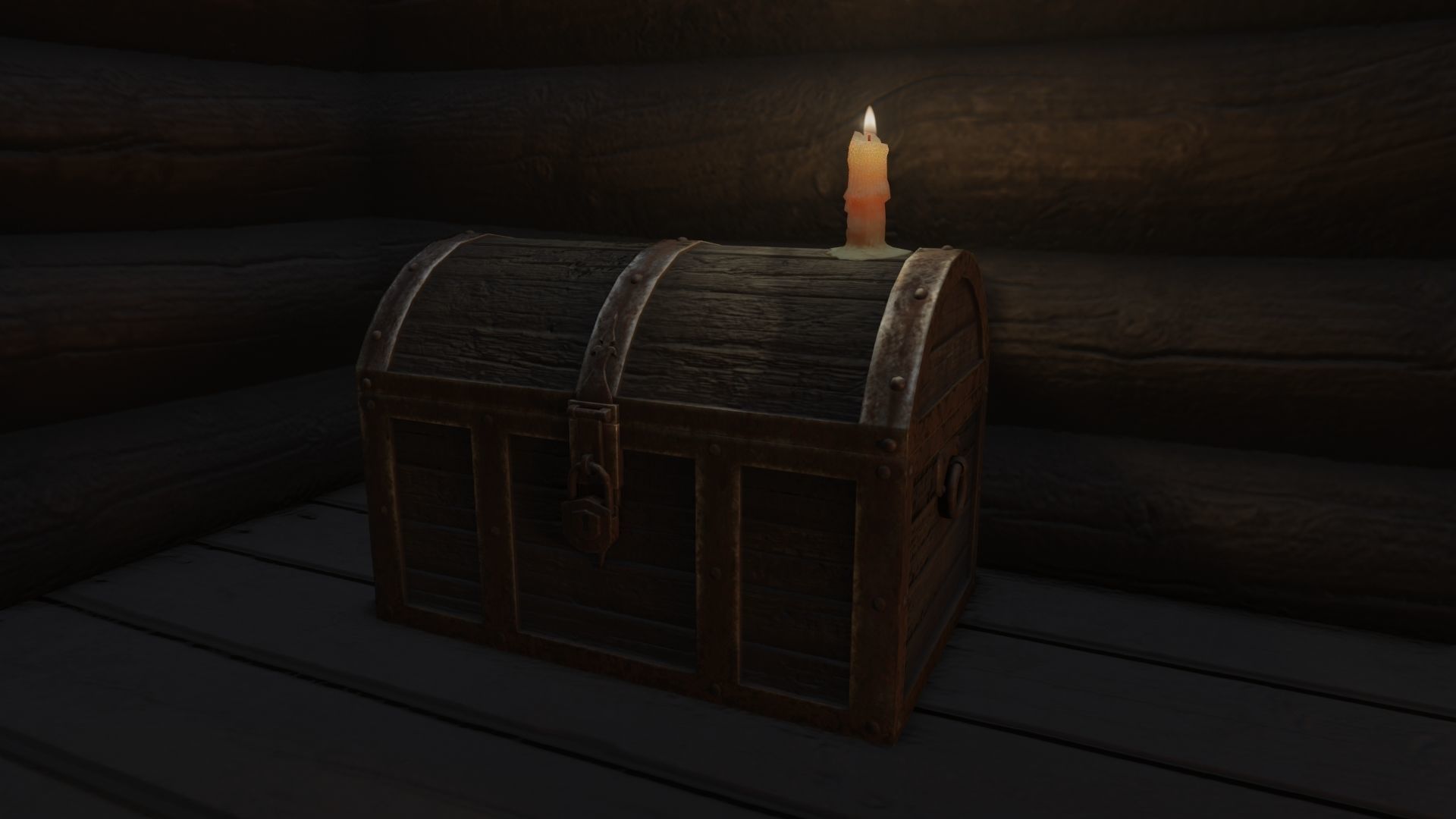 Low Poly Rigged Baba Yagas Hut Scene With PBR Materials Low-poly 3D model_18