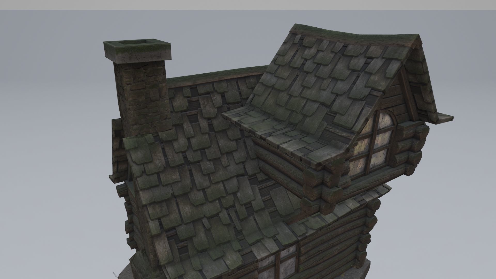 Low Poly Rigged Baba Yagas Hut Scene With PBR Materials Low-poly 3D model_13