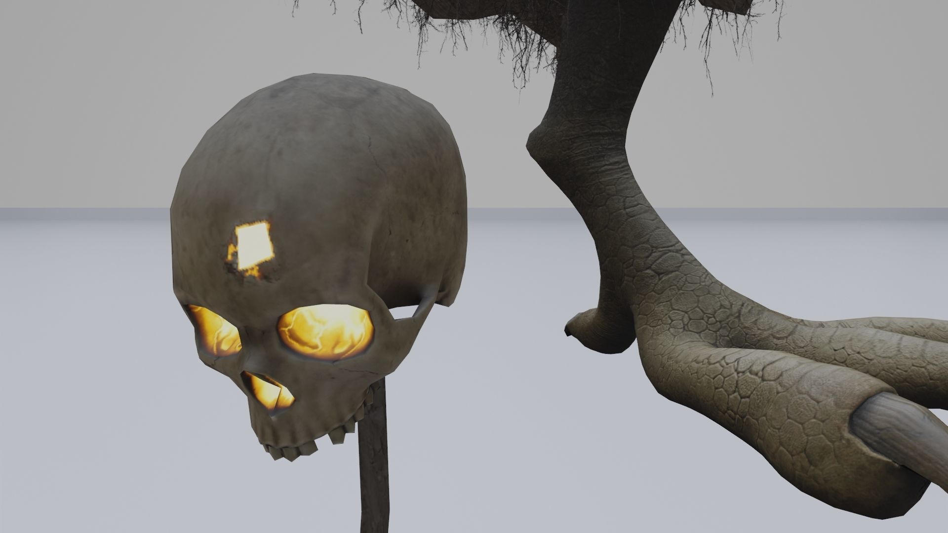 Low Poly Rigged Baba Yagas Hut Scene With PBR Materials Low-poly 3D model_2