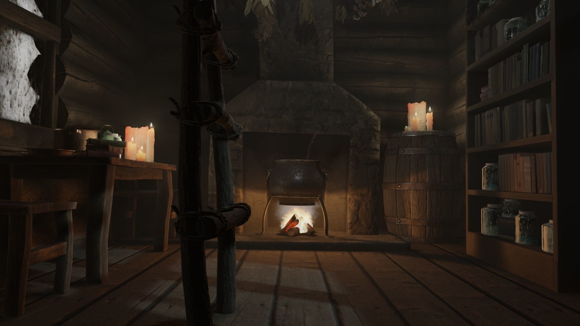 Low Poly Rigged Baba Yagas Hut Scene With PBR Materials Low-poly 3D model_17