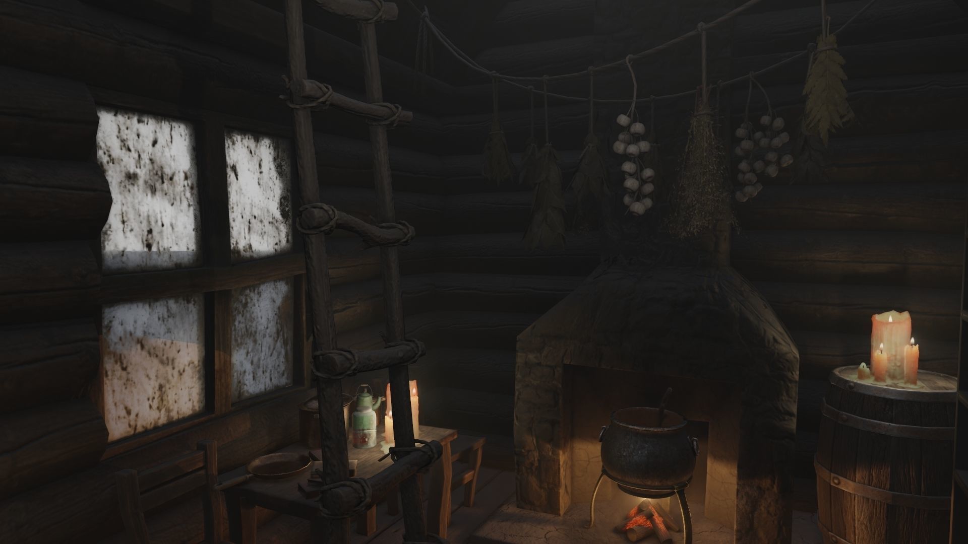 Low Poly Rigged Baba Yagas Hut Scene With PBR Materials Low-poly 3D model_30