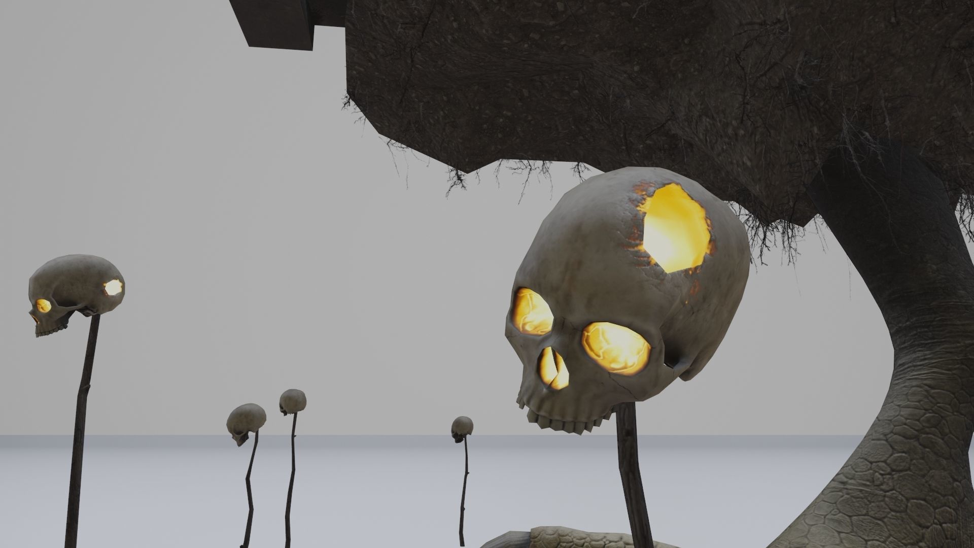 Low Poly Rigged Baba Yagas Hut Scene With PBR Materials Low-poly 3D model_6
