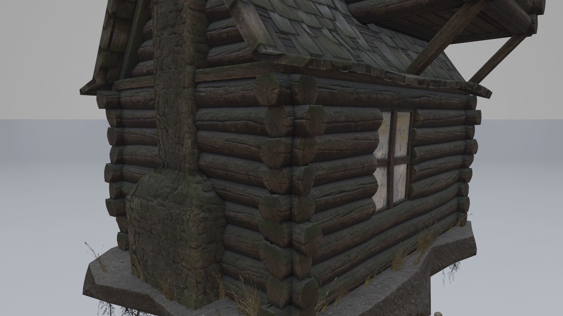 Low Poly Rigged Baba Yagas Hut Scene With PBR Materials Low-poly 3D model_12