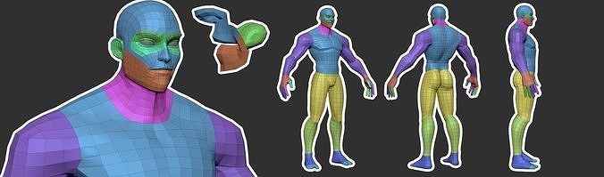 Stylized Male Base Mesh  Low-poly 3D model