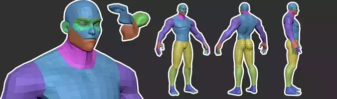 Stylized Male Base Mesh  Low-poly 3D model