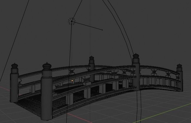 Japanese red bridge Free low-poly 3D model_4