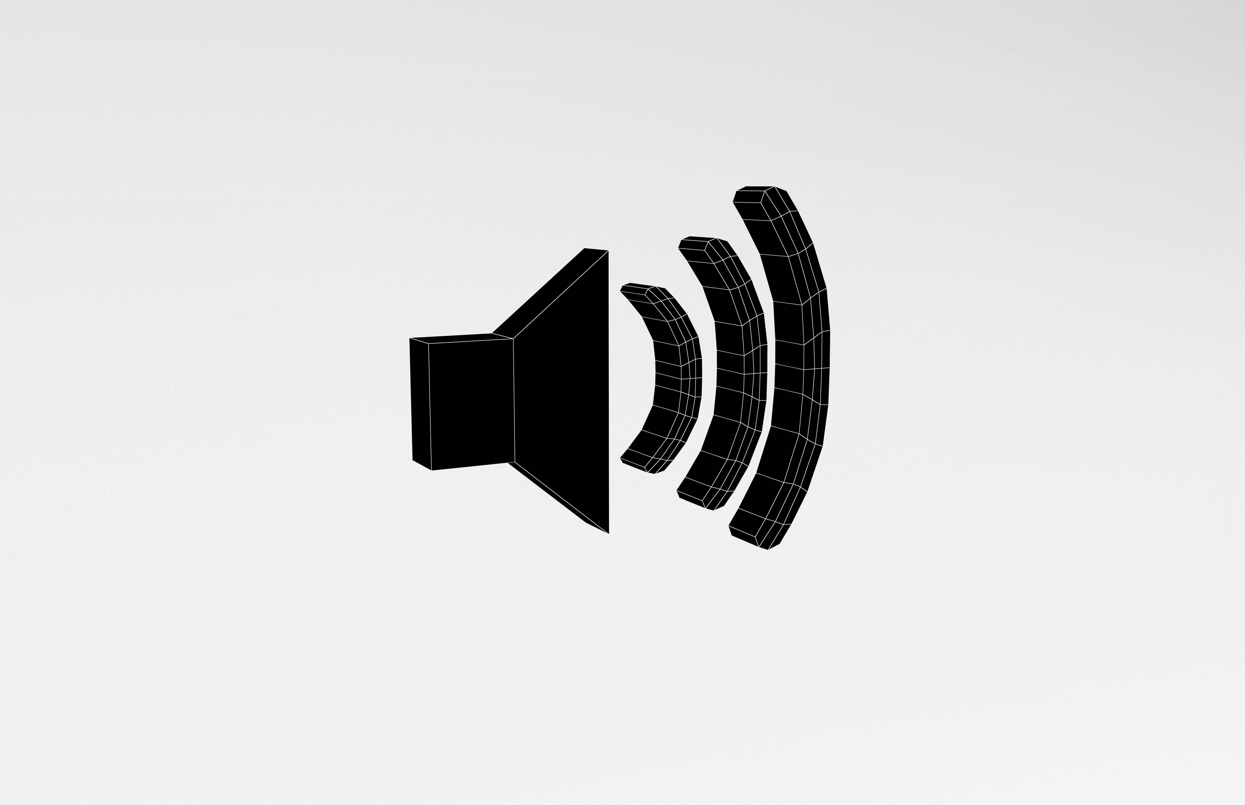 IOS Speaker Symbol v1 006 Low-poly 3D model_7