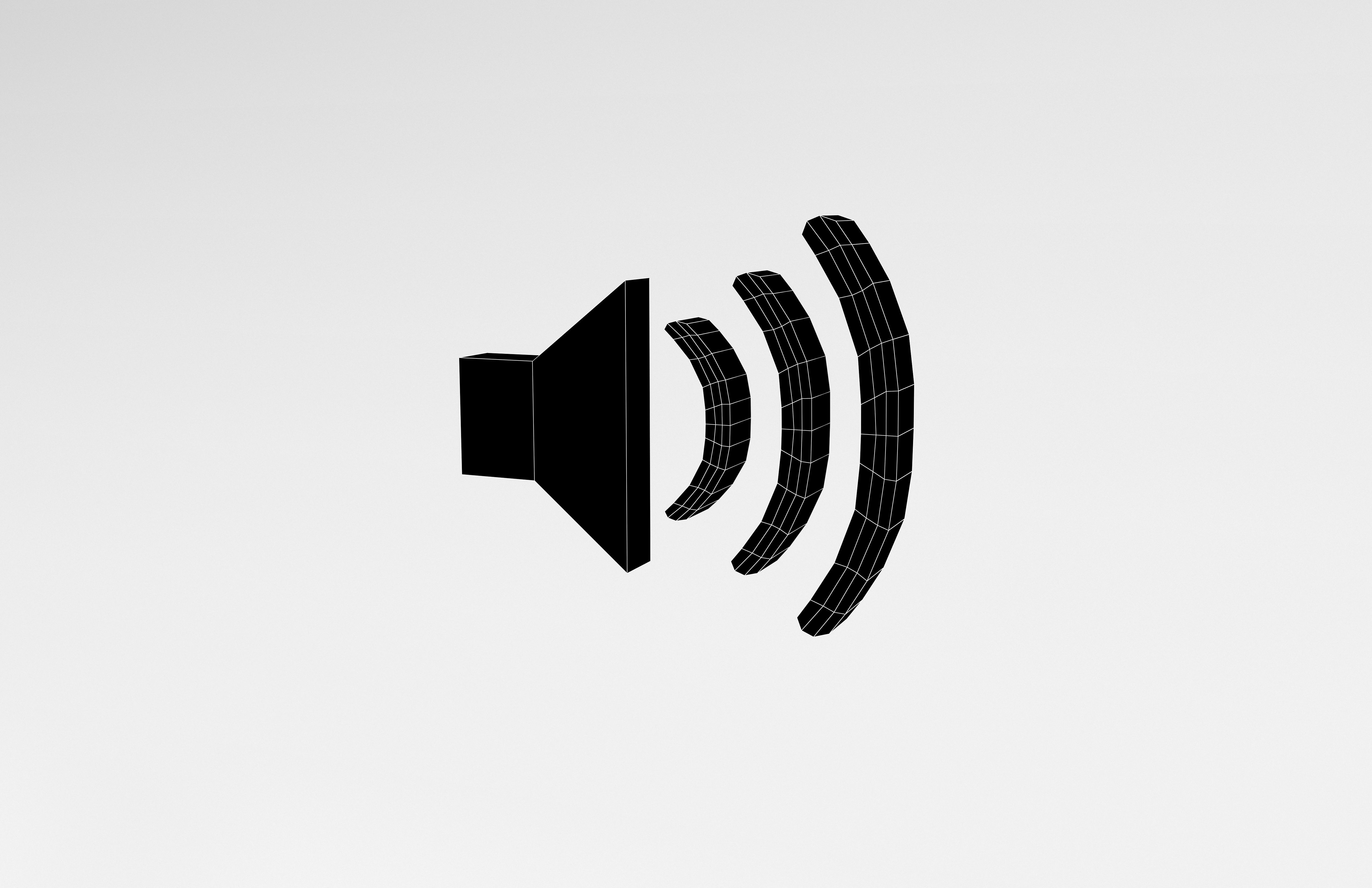 IOS Speaker Symbol v1 006 Low-poly 3D model_4