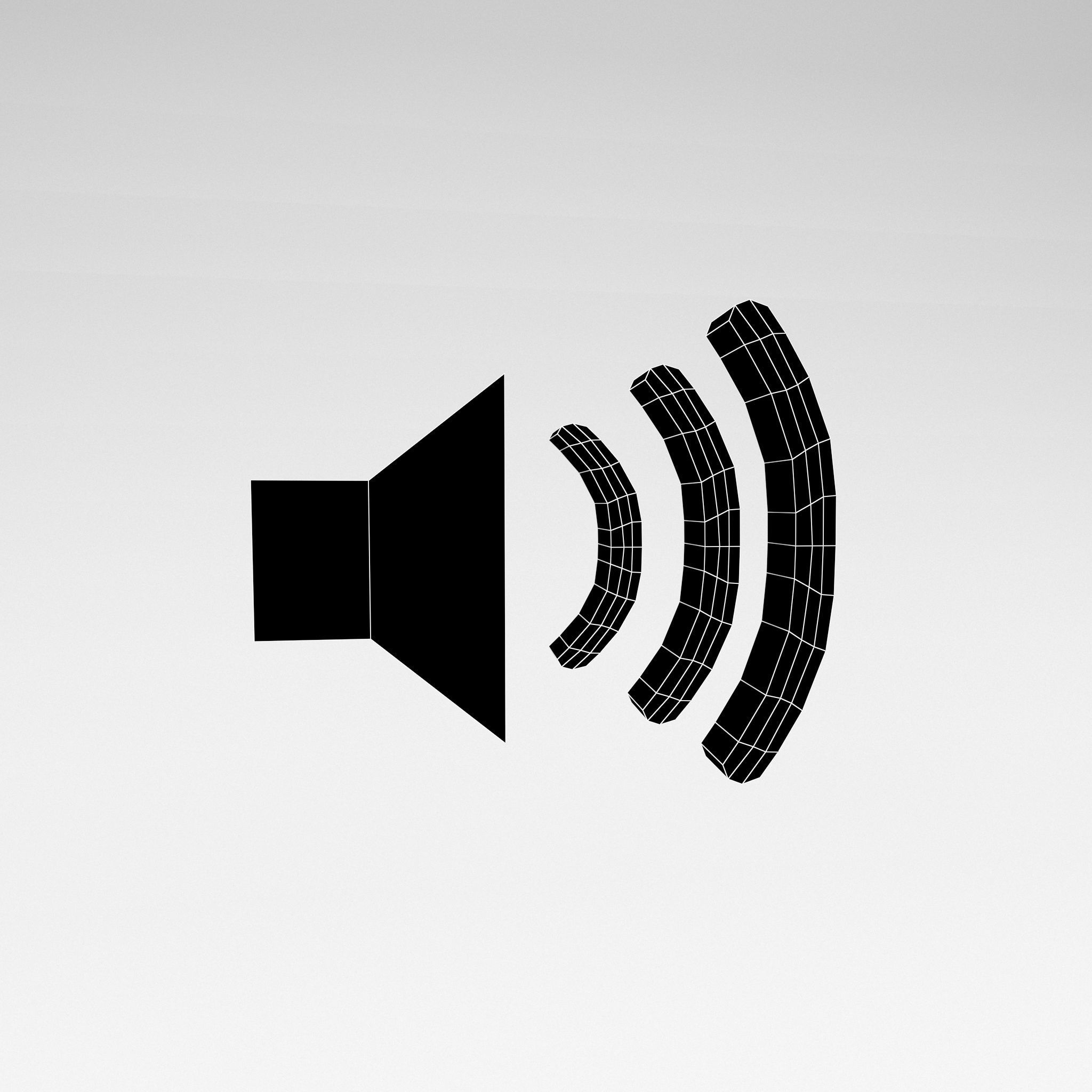 IOS Speaker Symbol v1 006 Low-poly 3D model_5