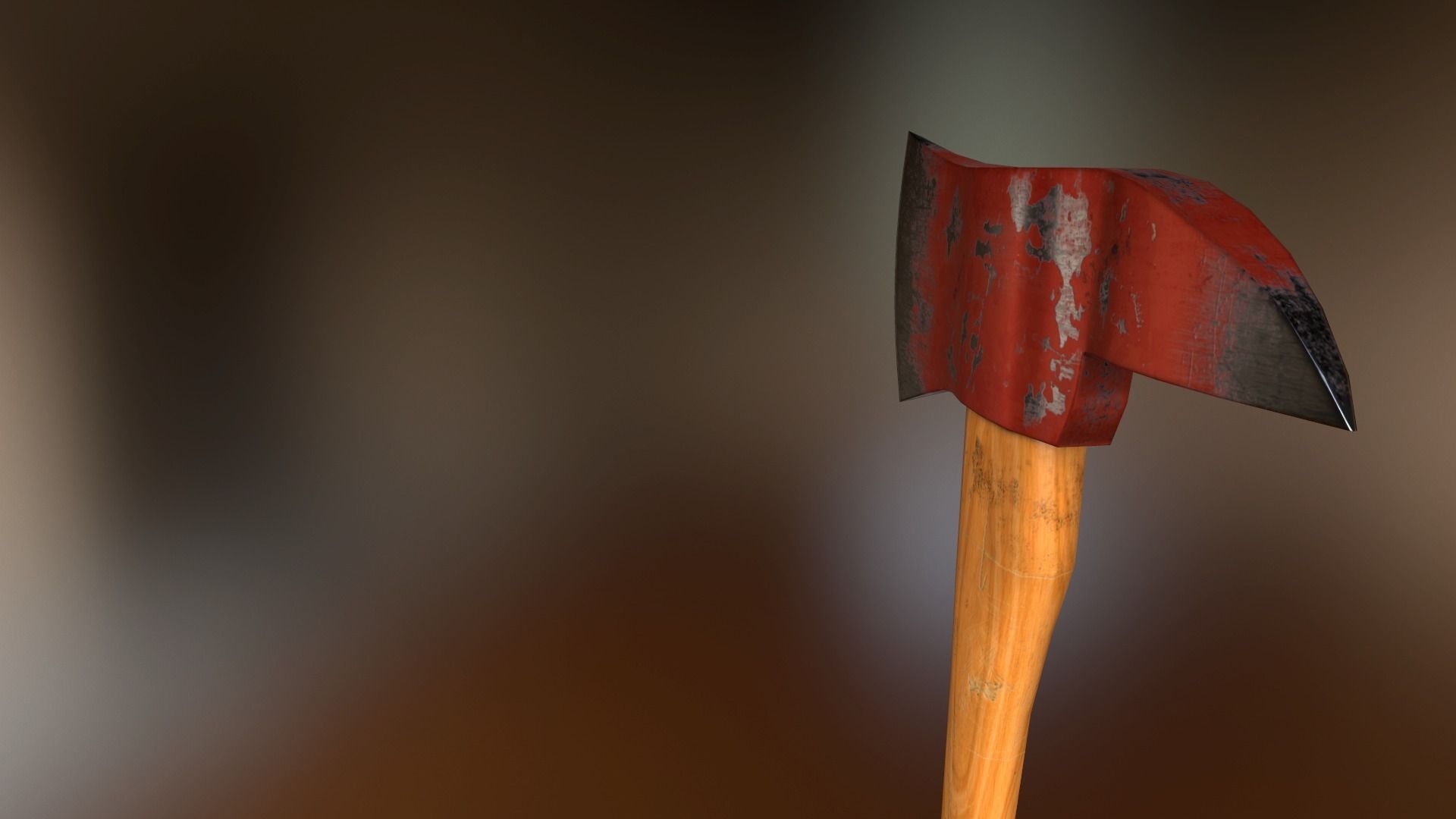 Fire Axe Low poly Low-poly 3D model_2