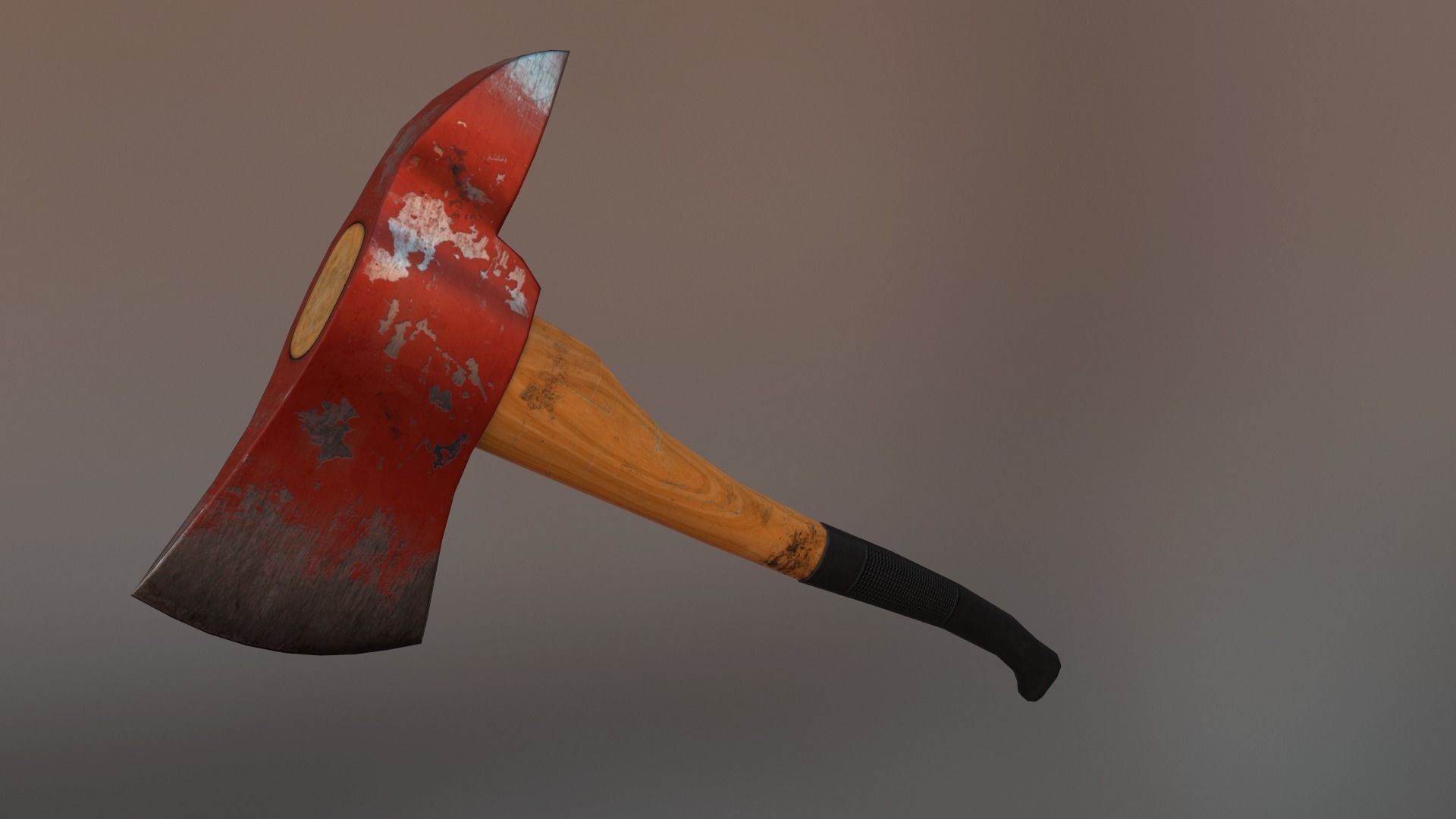 Fire Axe Low poly Low-poly 3D model_1