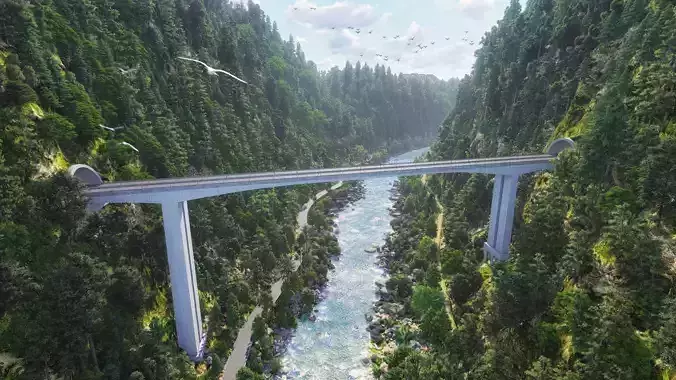 Lumion  Project File  Mountain Bridge 3D model