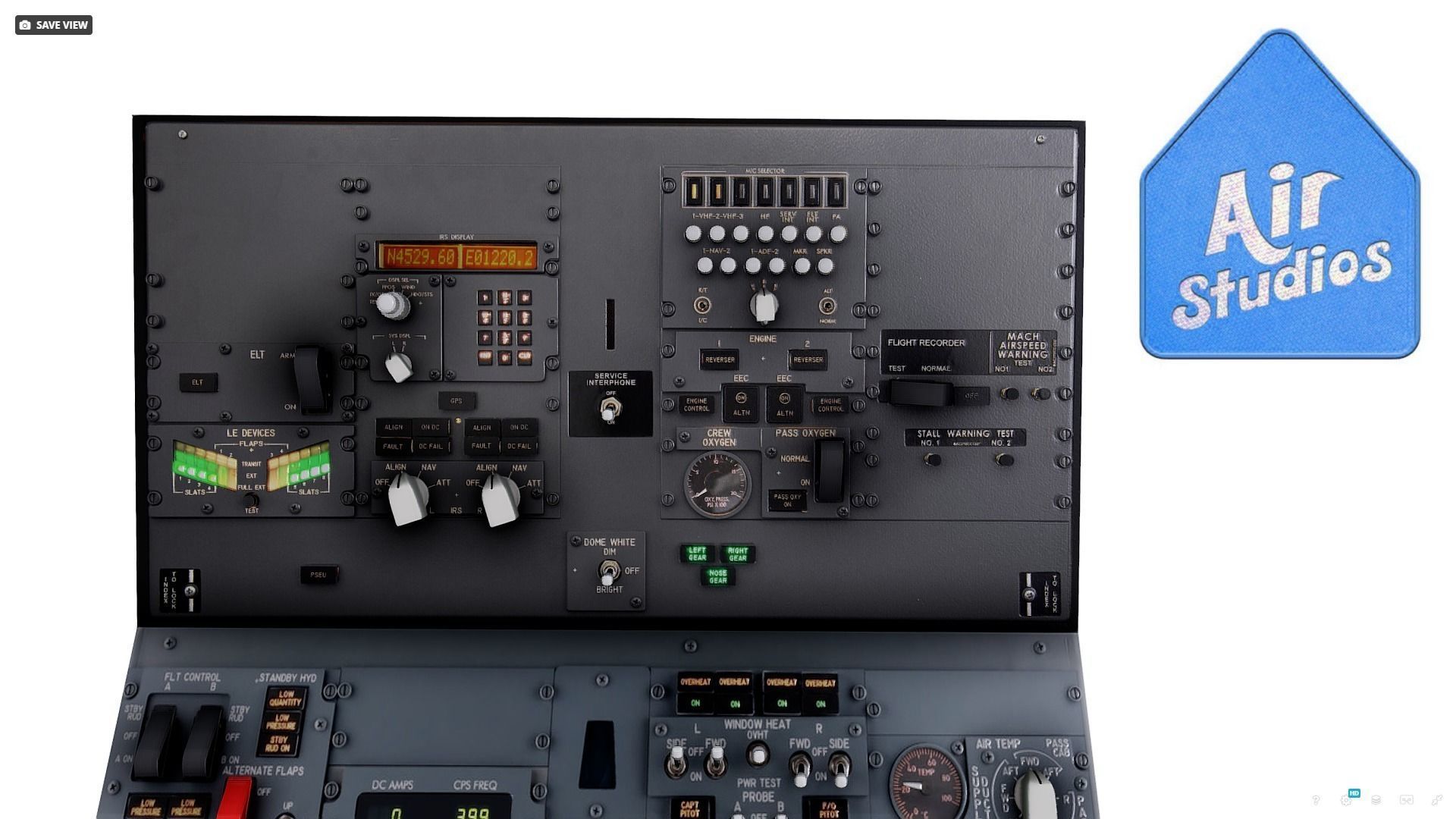 Boeing 737 Overhead Panel Low-poly 3D model_6