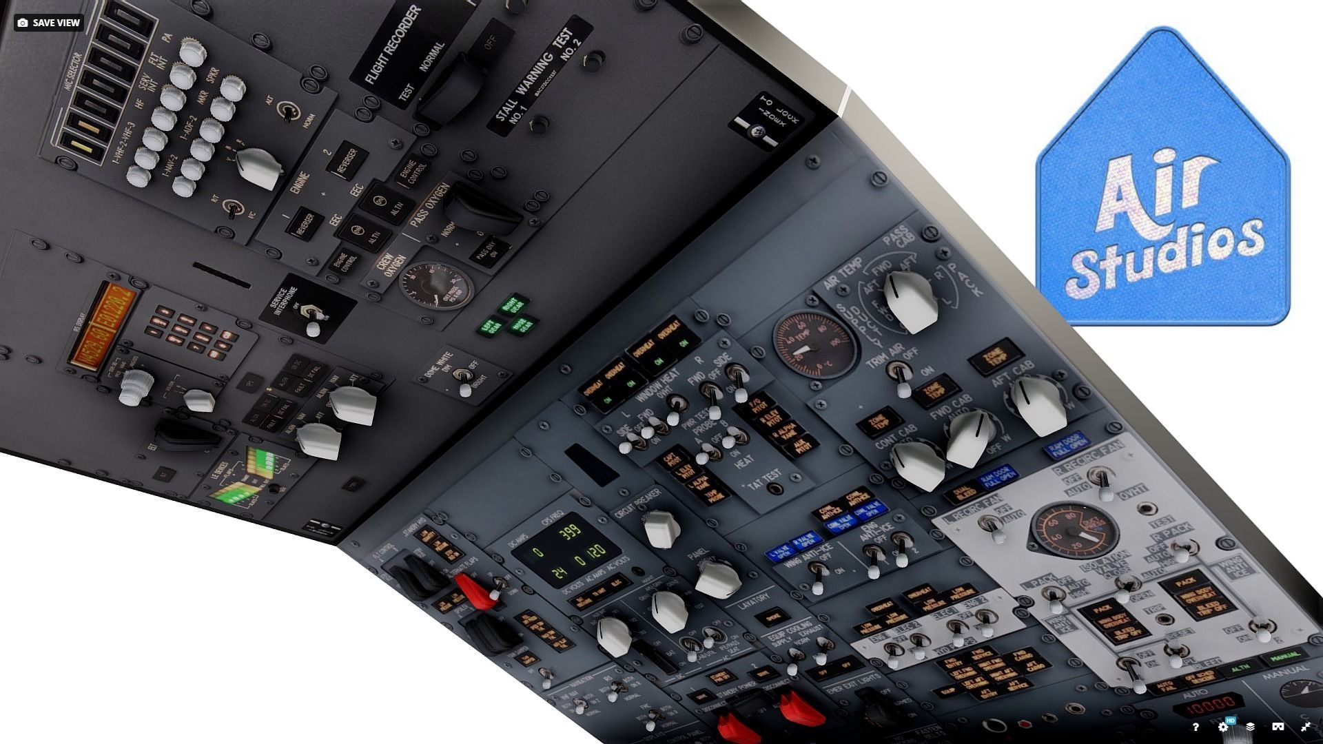 Boeing 737 Overhead Panel Low-poly 3D model_3