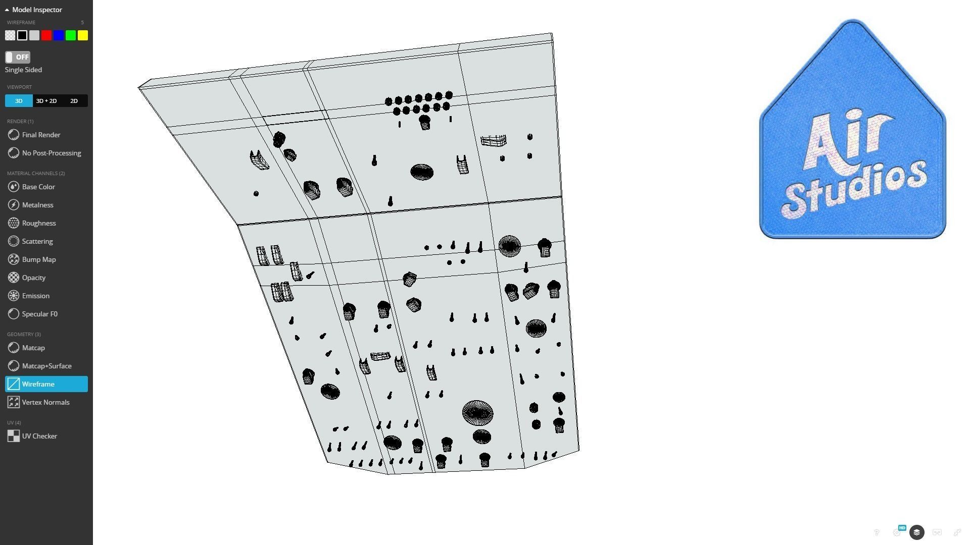 Boeing 737 Overhead Panel Low-poly 3D model_7