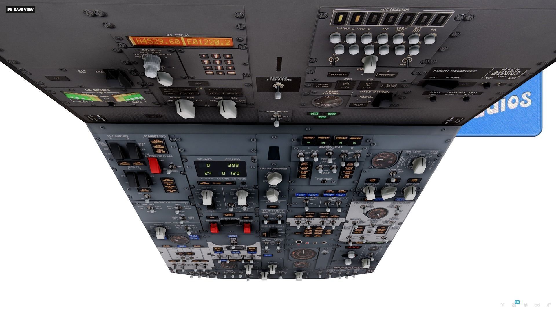 Boeing 737 Overhead Panel Low-poly 3D model_4