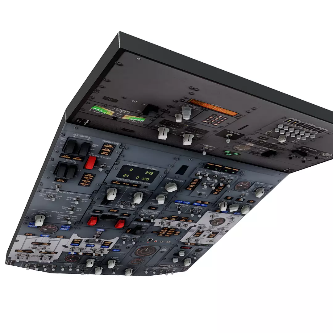 Boeing 737 Overhead Panel Low-poly 3D model_0
