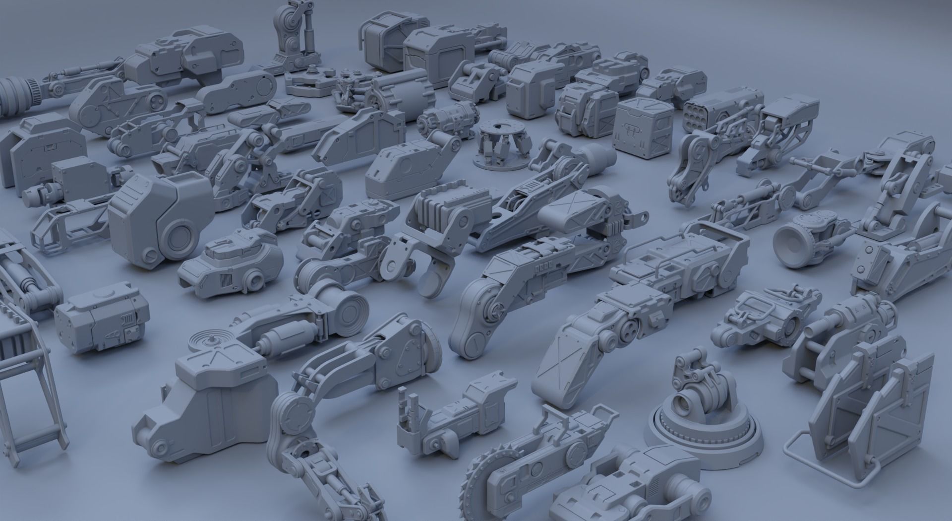 60 Sci Fi kitbash parts-1 3D model_1