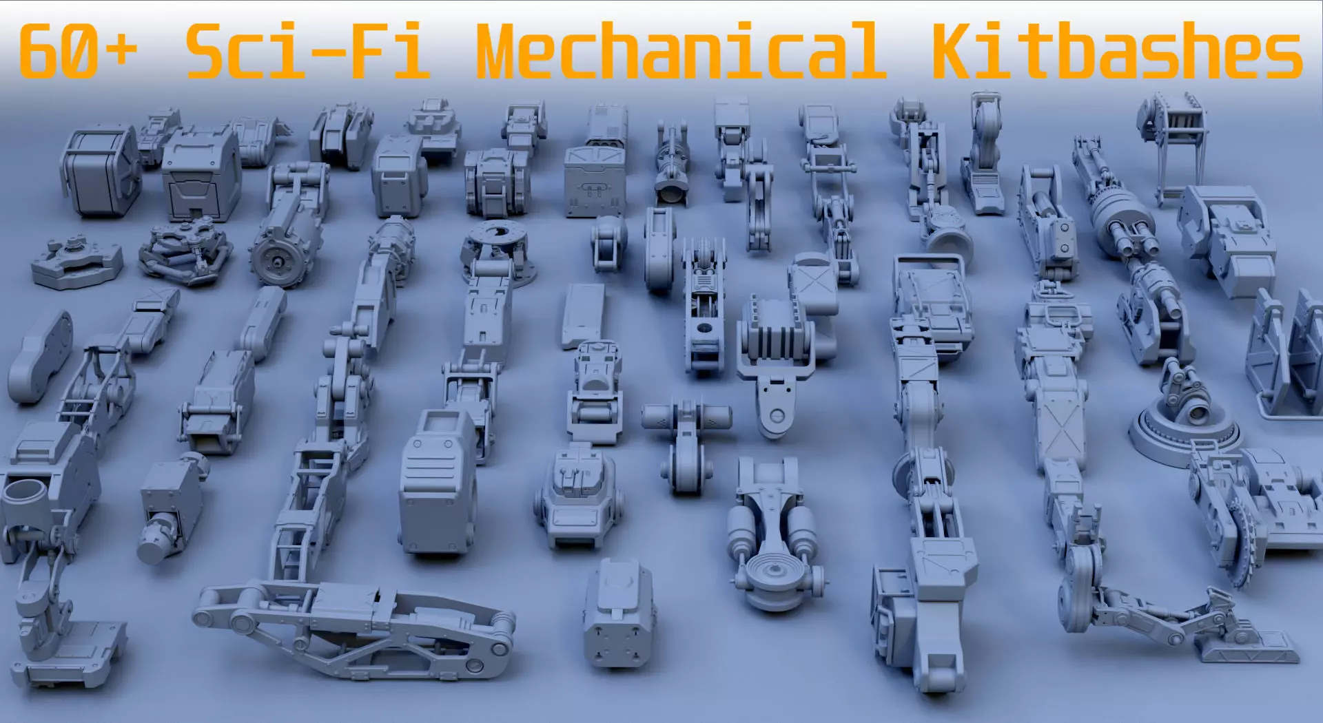 60 Sci Fi kitbash parts-1 3D model_0