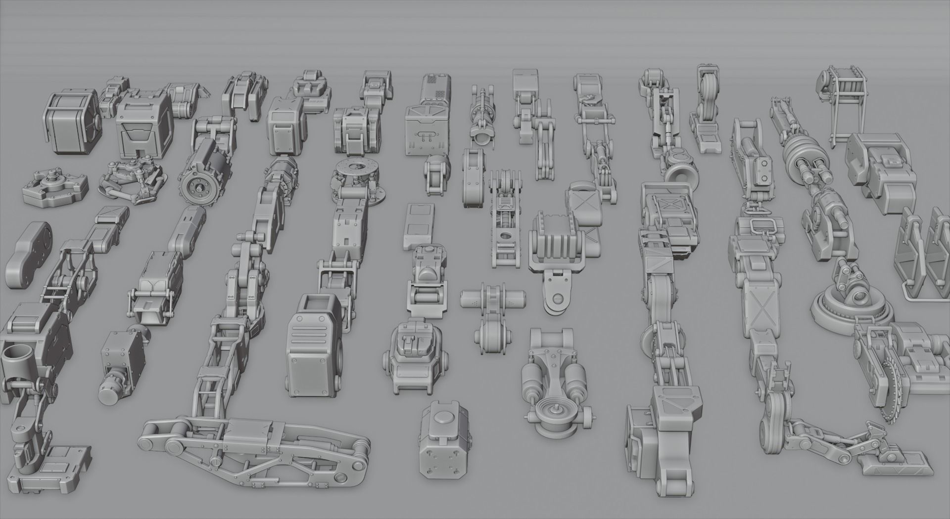60 Sci Fi kitbash parts-1 3D model_3