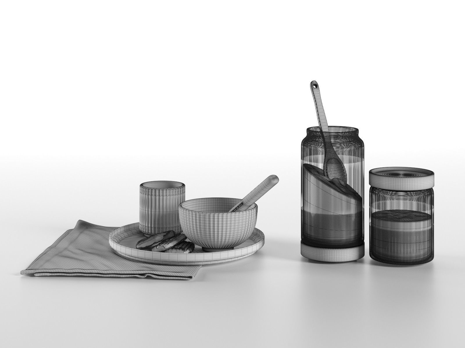 Cookies Condiments and Bowl 3D model_3