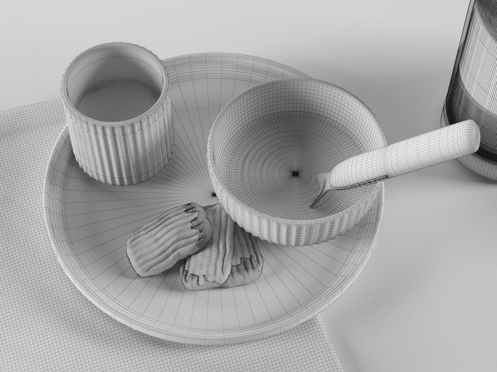 Cookies Condiments and Bowl 3D model_4