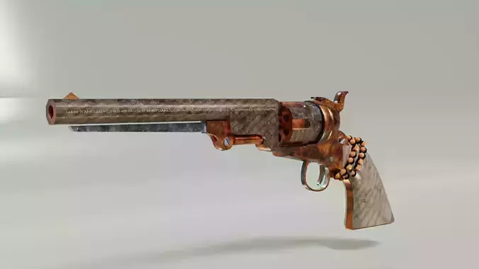 Revolver with Rosary beads