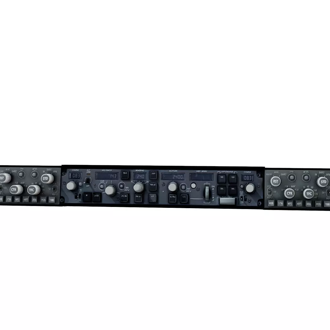 Boeing 737 Cockpit Part Autopilot Low-poly 3D model_0