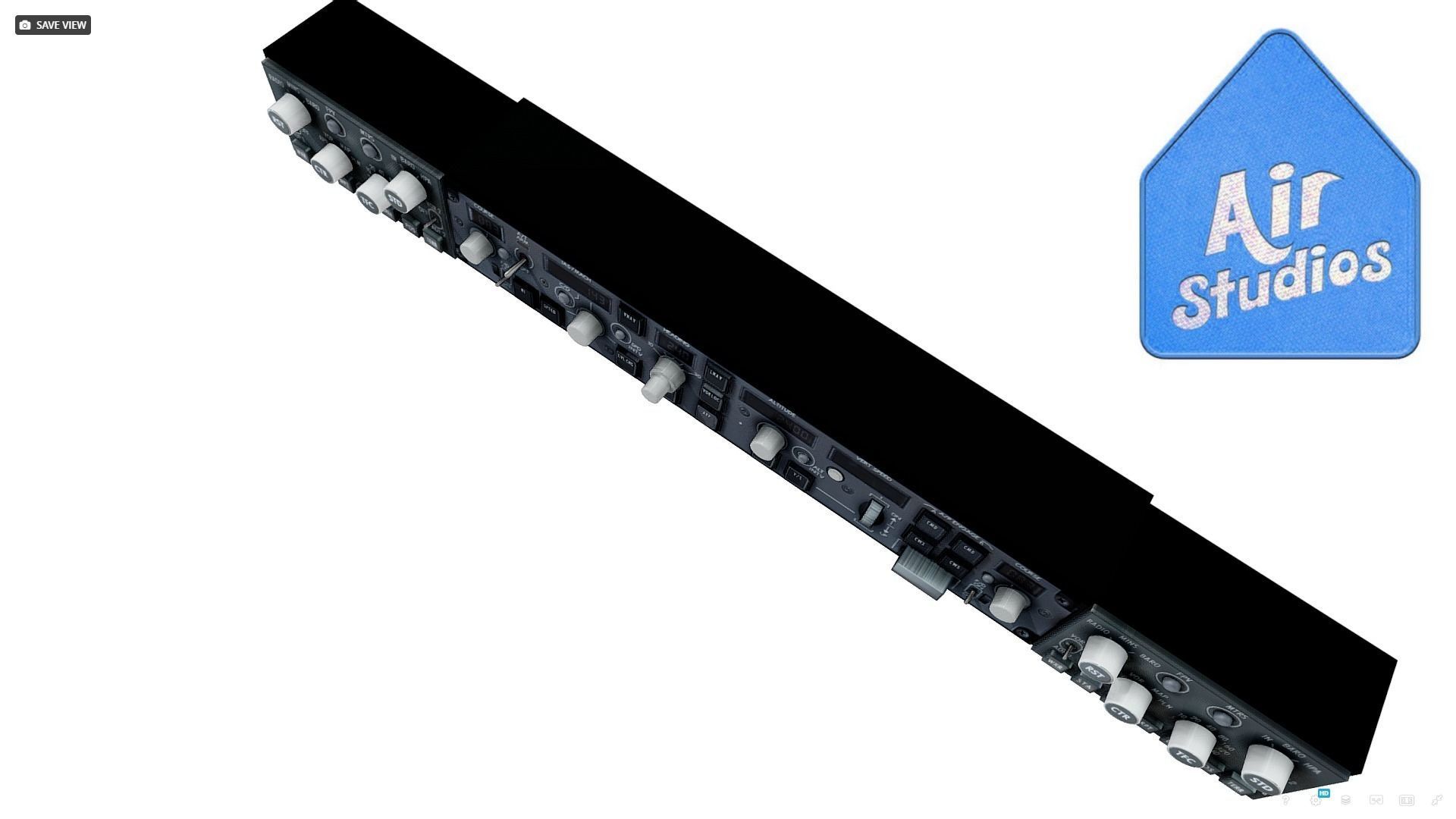 Boeing 737 Cockpit Part Autopilot Low-poly 3D model_7