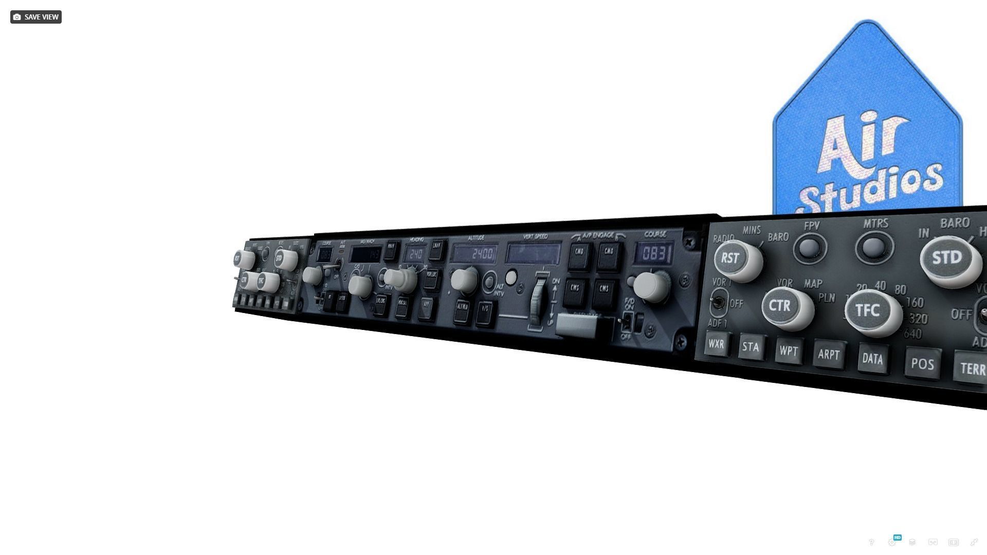 Boeing 737 Cockpit Part Autopilot Low-poly 3D model_2