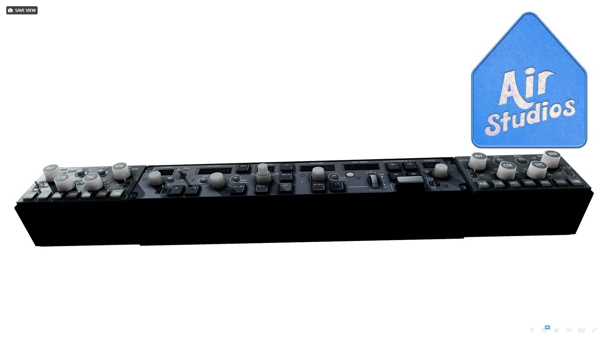 Boeing 737 Cockpit Part Autopilot Low-poly 3D model_5