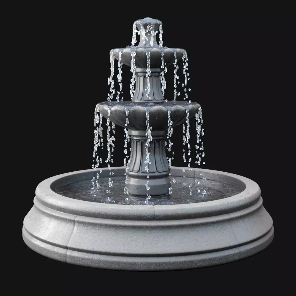 2 Tiered Barcelona Fountain 3D model_0