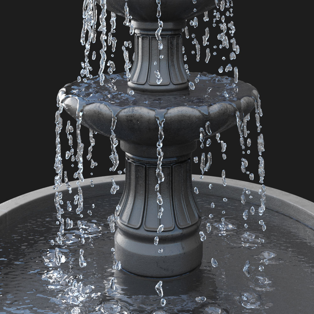 2 Tiered Barcelona Fountain 3D model_2