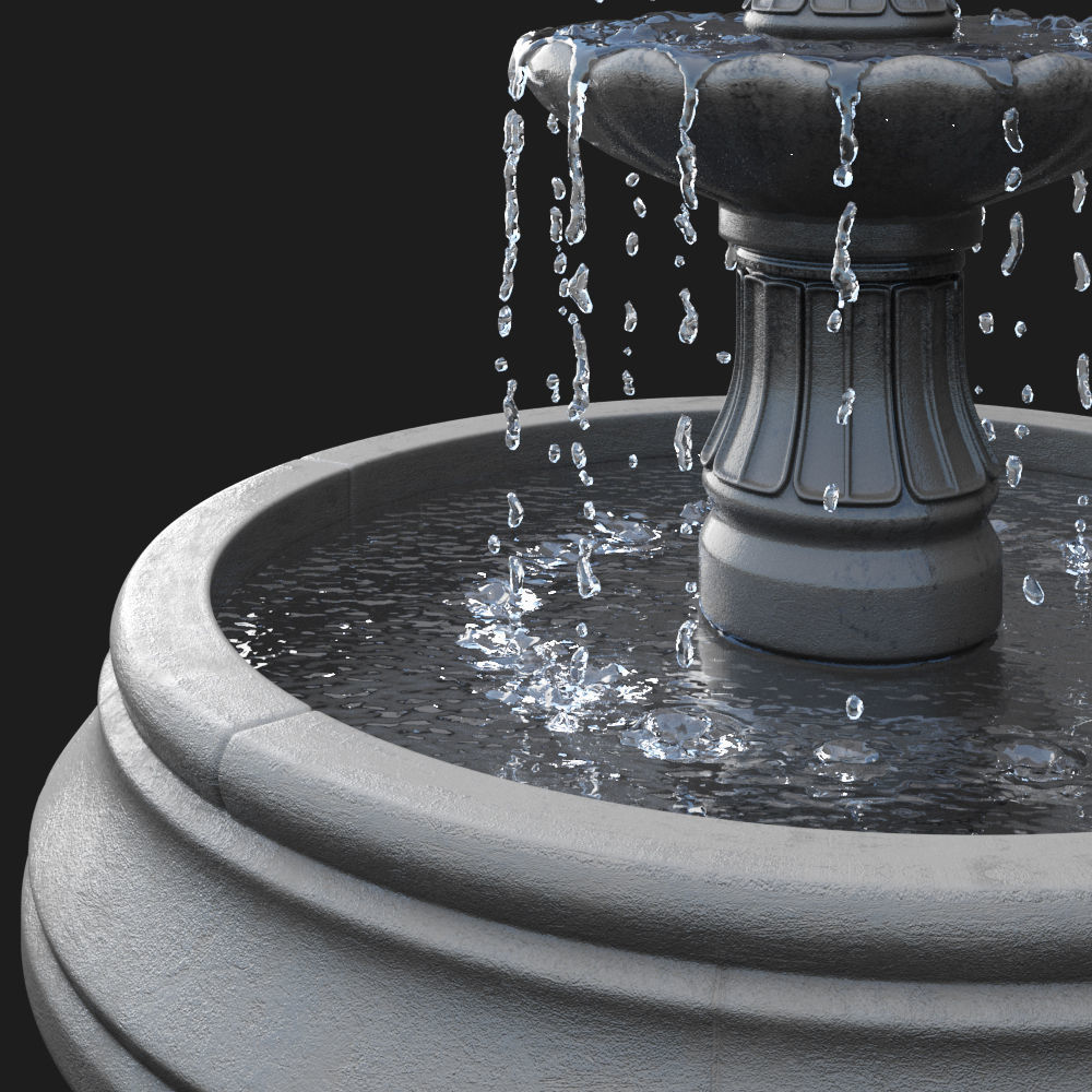 2 Tiered Barcelona Fountain 3D model_3