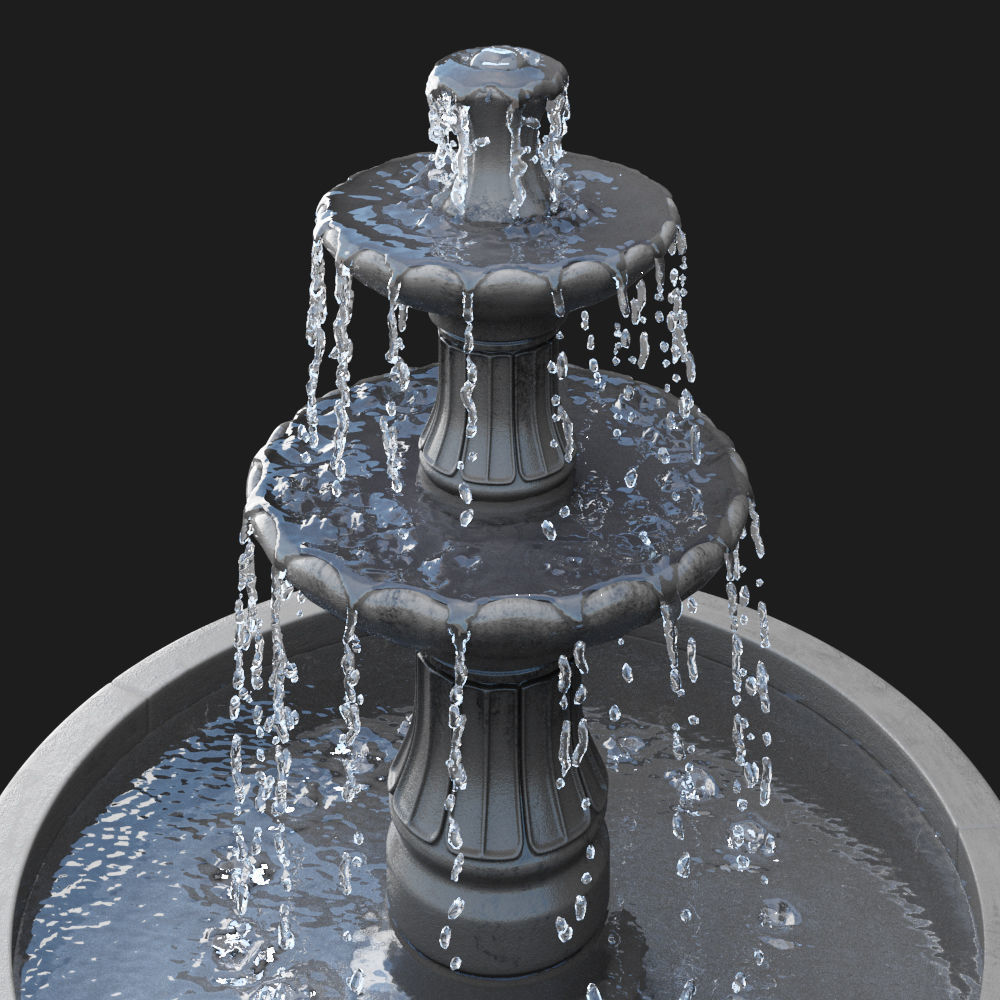 2 Tiered Barcelona Fountain 3D model_1