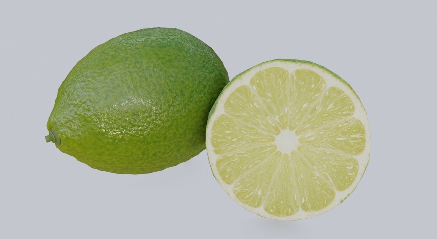 Citrus lemon fruit with pbr textures 3D model_8