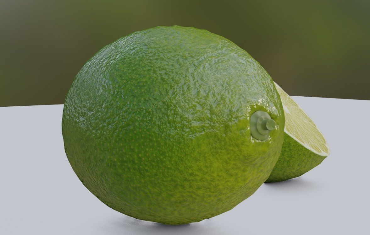Citrus lemon fruit with pbr textures 3D model_3