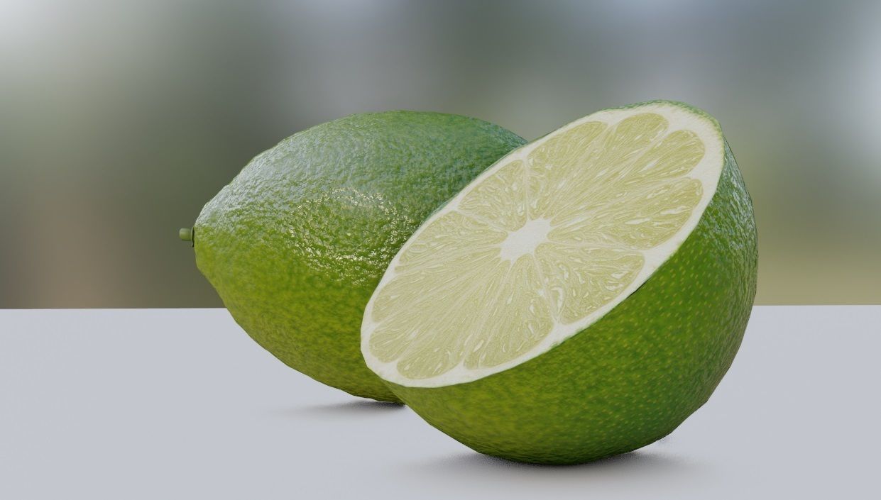 Citrus lemon fruit with pbr textures 3D model_2