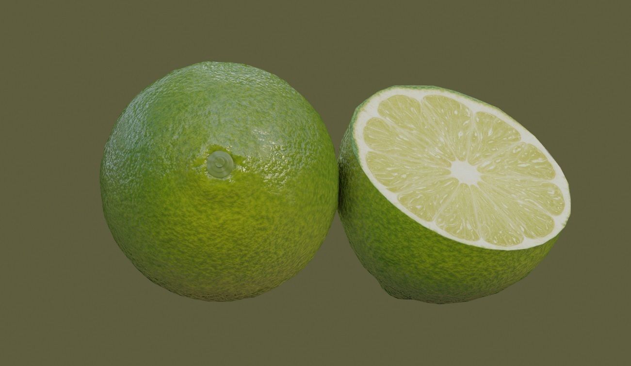 Citrus lemon fruit with pbr textures 3D model_4