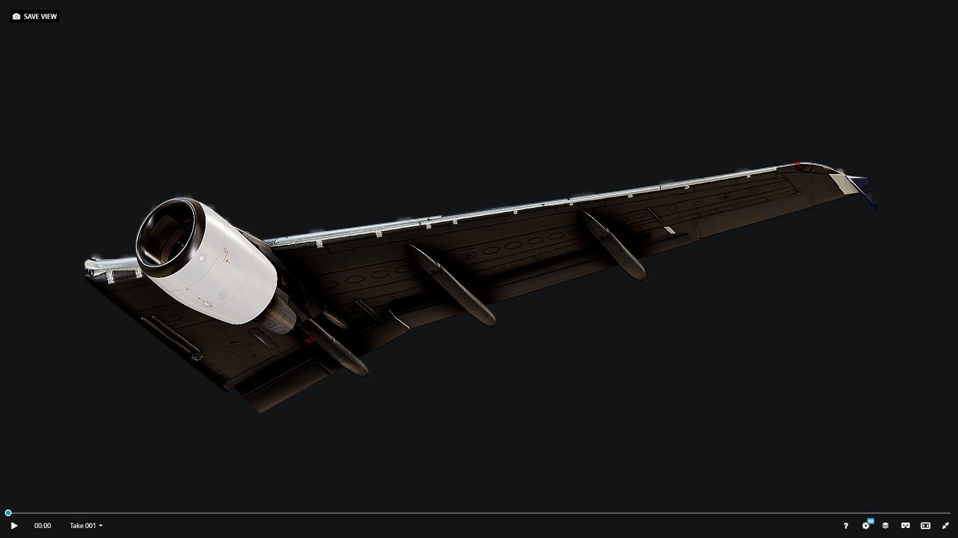 Airbus A320 Wing 3D model_3