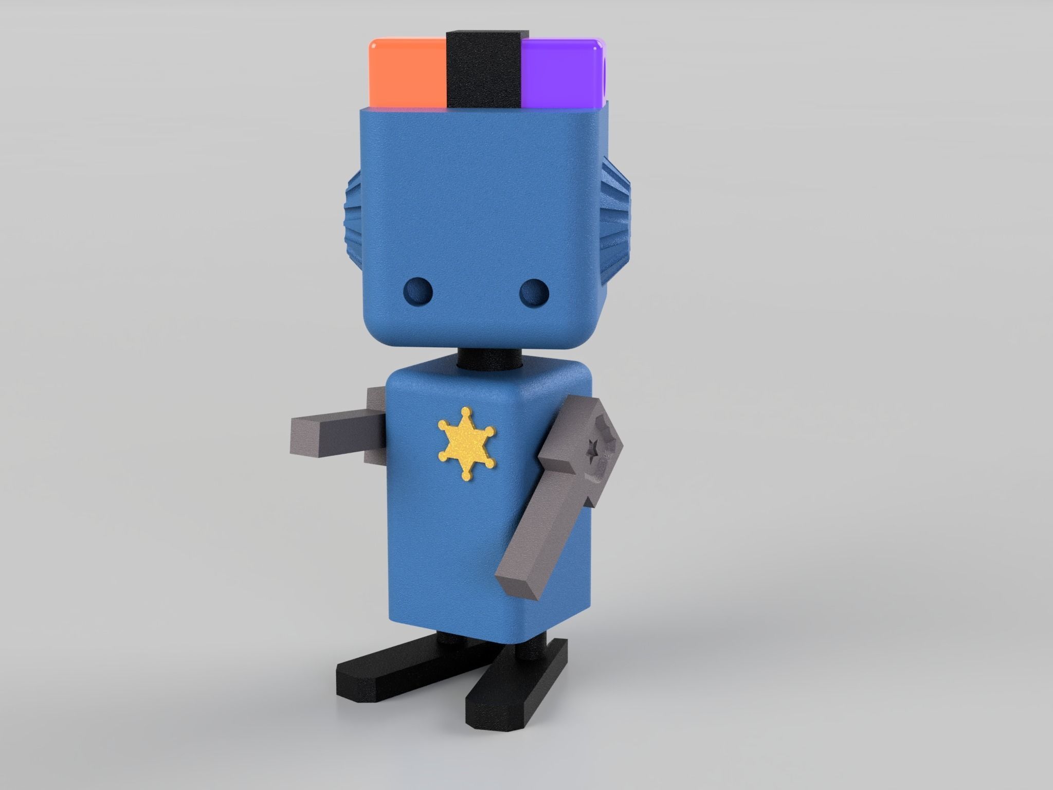 police robot 3D print model_14