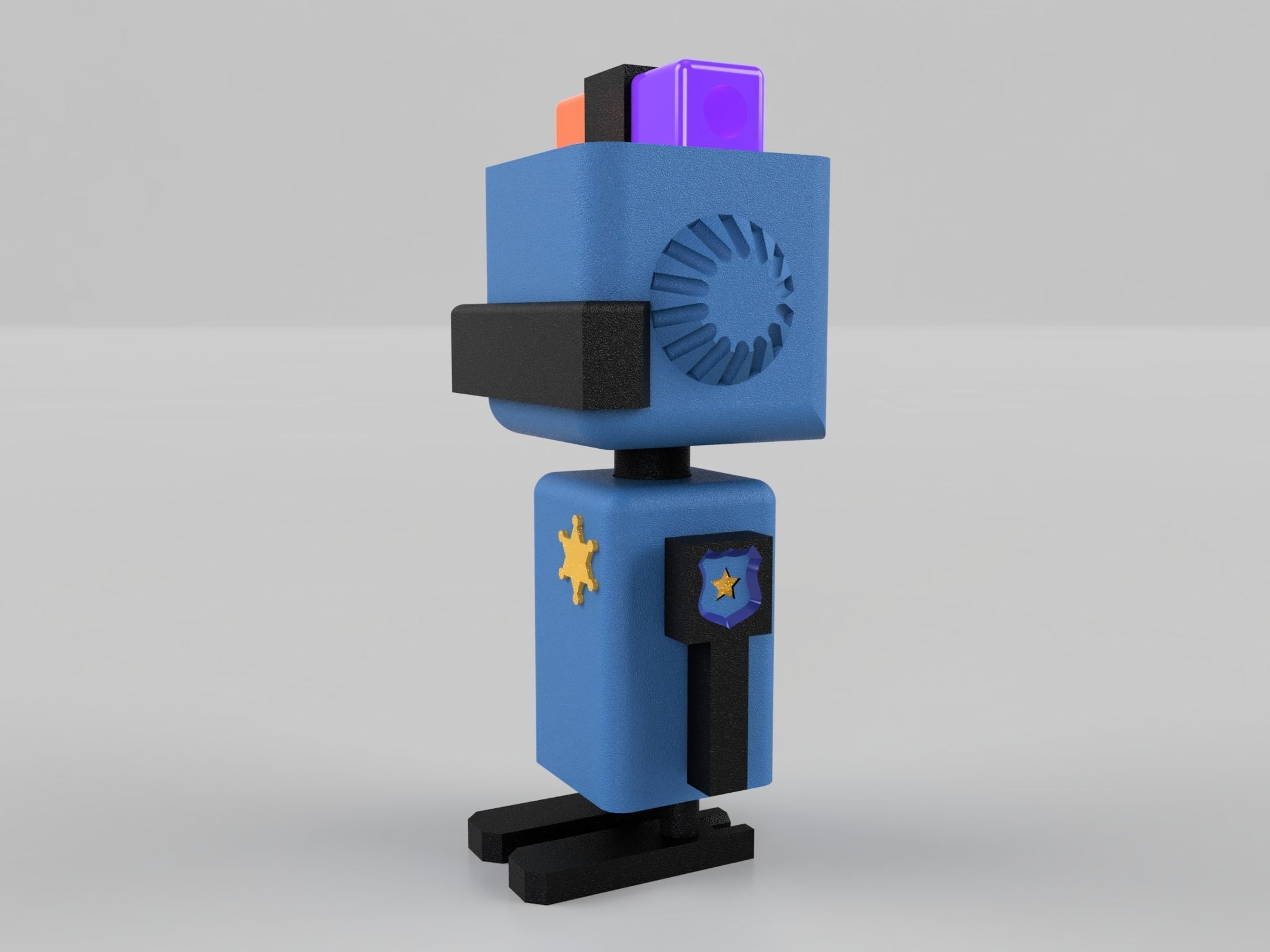 police robot 3D print model_4