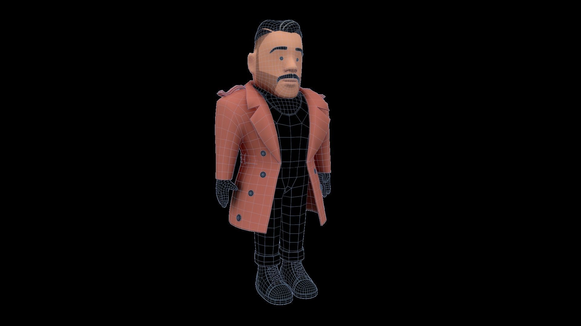 Cartoon Style Army major General Rigged   3D model_4
