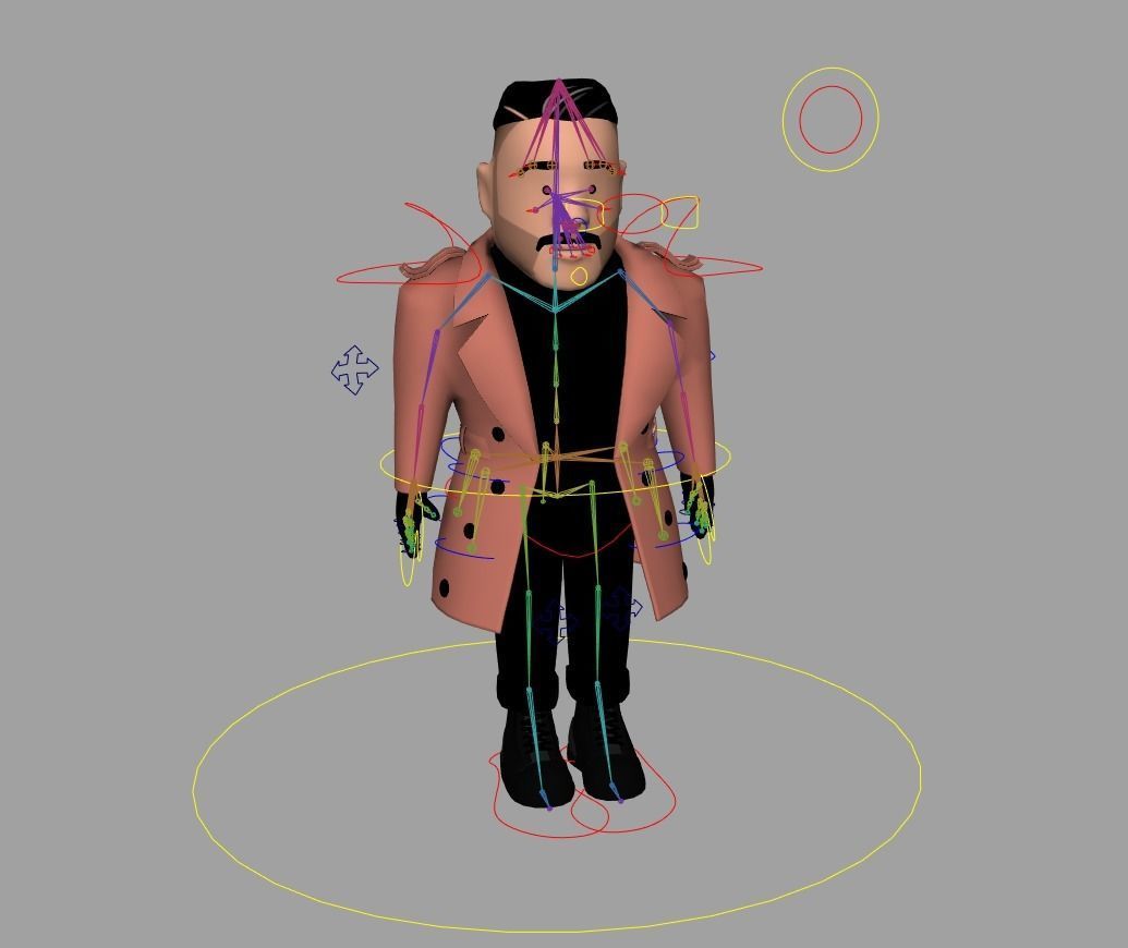 Cartoon Style Army major General Rigged   3D model_1